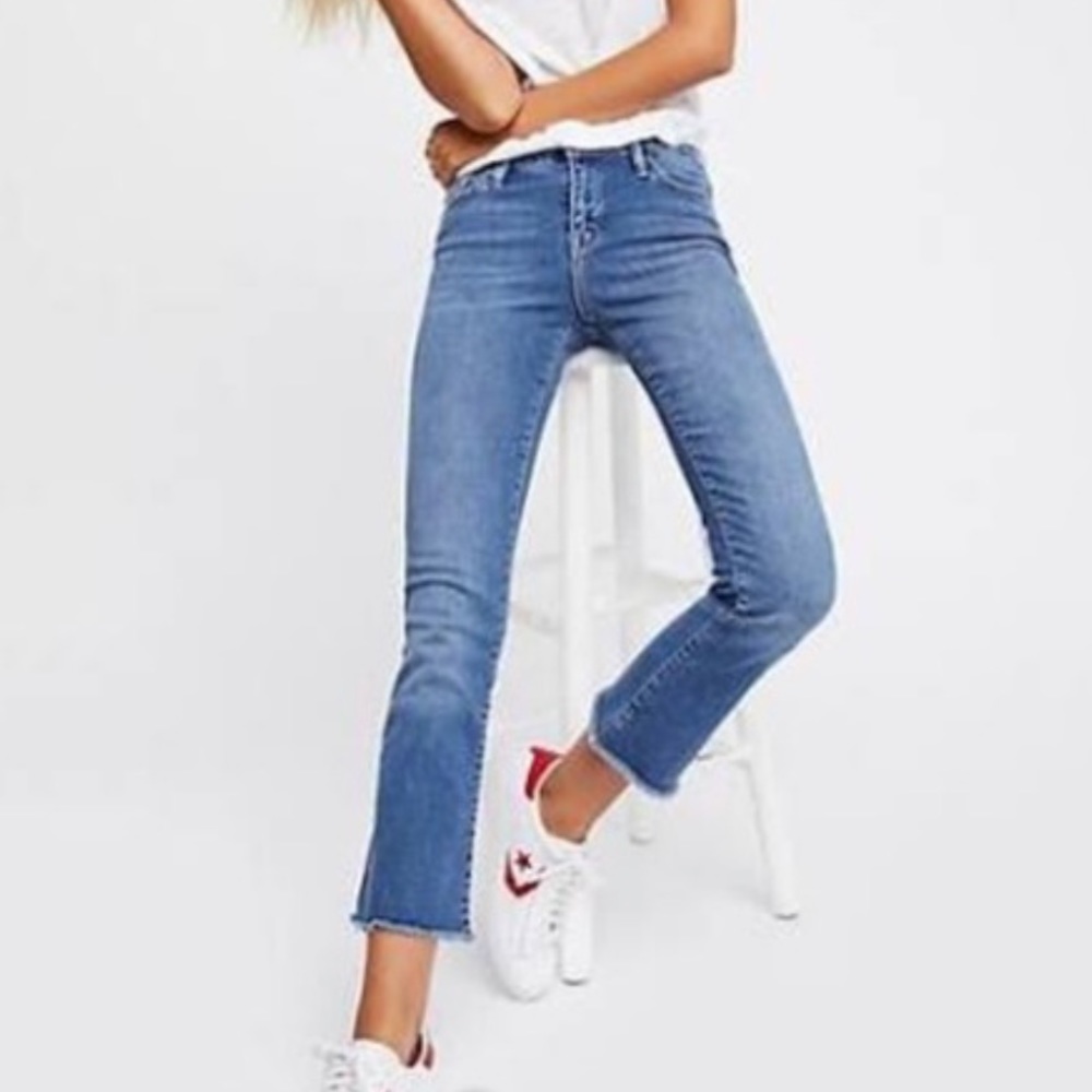 Free People high rise cropped jeans
